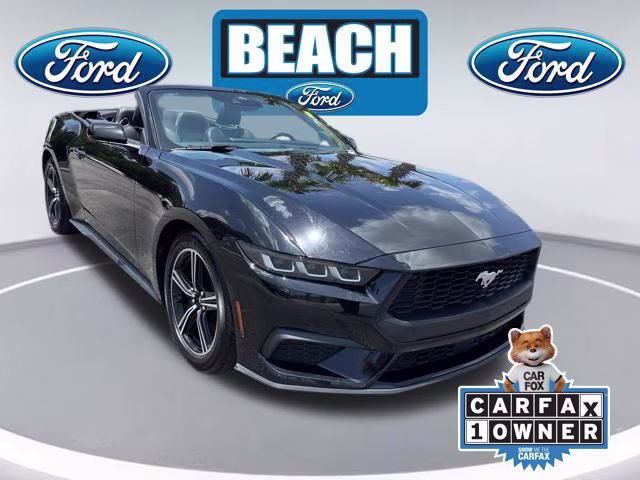 2025 Shadow Black Ford Mustang EcoBoost Premium RWD Convertible