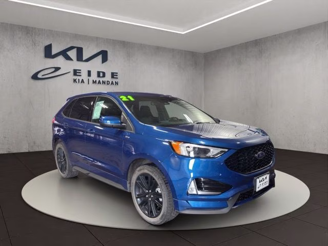 2021 Blue Metallic Ford Edge ST Line AWD SUV