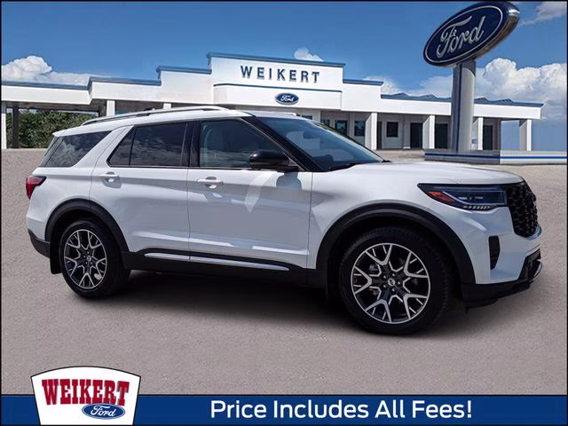 2025 White Metallic Ford Explorer Platinum RWD SUV