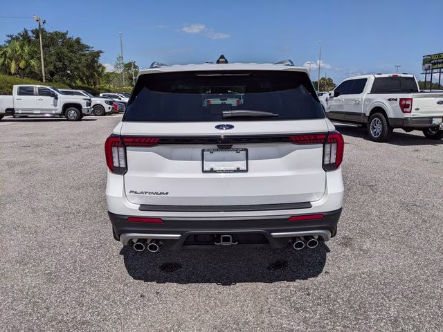 2025 White Metallic Ford Explorer Platinum RWD SUV