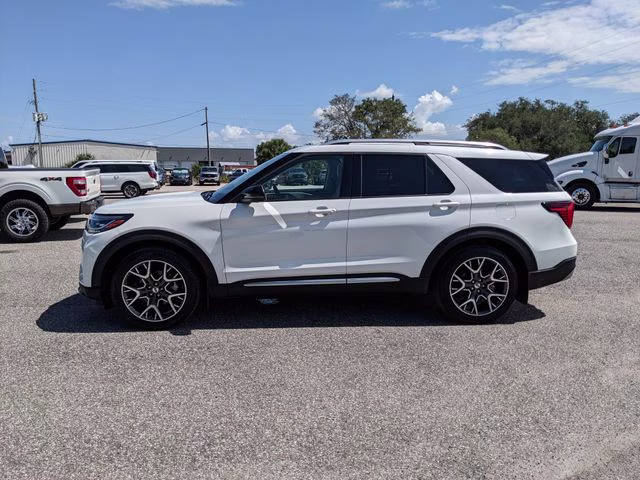 2025 White Metallic Ford Explorer Platinum RWD SUV