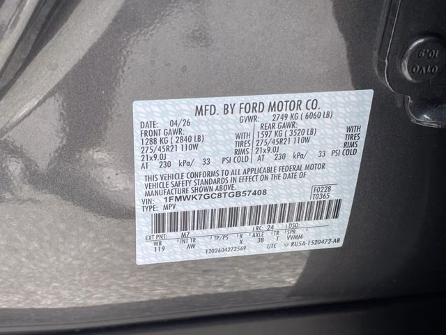 2026 Carbonized Gray Metallic Ford Explorer ST RWD SUV