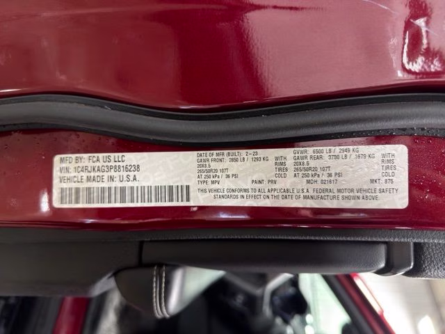 2023 Velvet Red Pearlcoat Jeep Grand Cherokee L Altitude 4X4 SUV