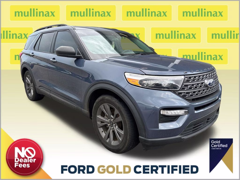 2021 Infinite Blue Metallic Tinted Clearcoat Ford Explorer XLT RWD SUV