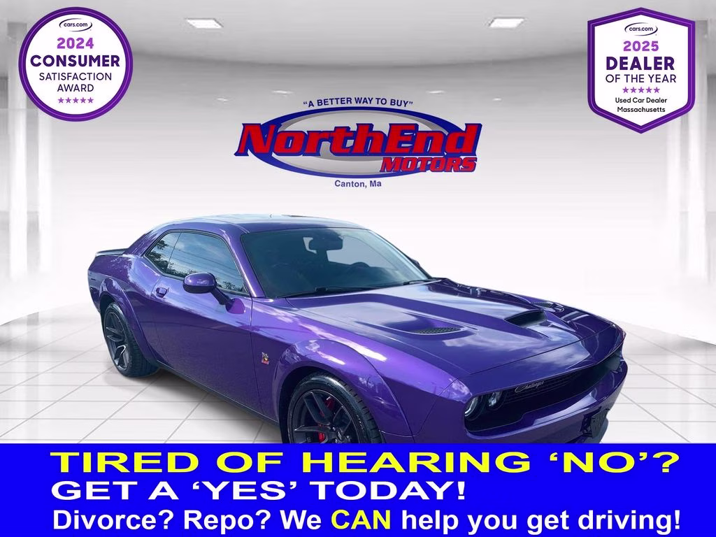2019 Plum Crazy Pearlcoat Dodge Challenger R/T Scat Pack Widebody RWD Coupe