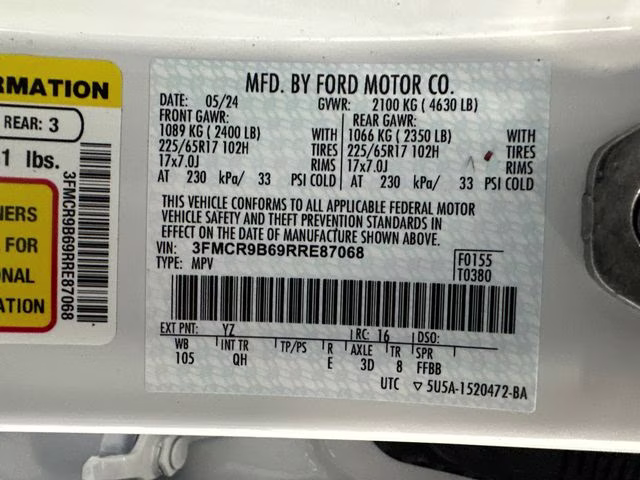 2024 Oxford White Ford Bronco Sport Big Bend 4X4 SUV