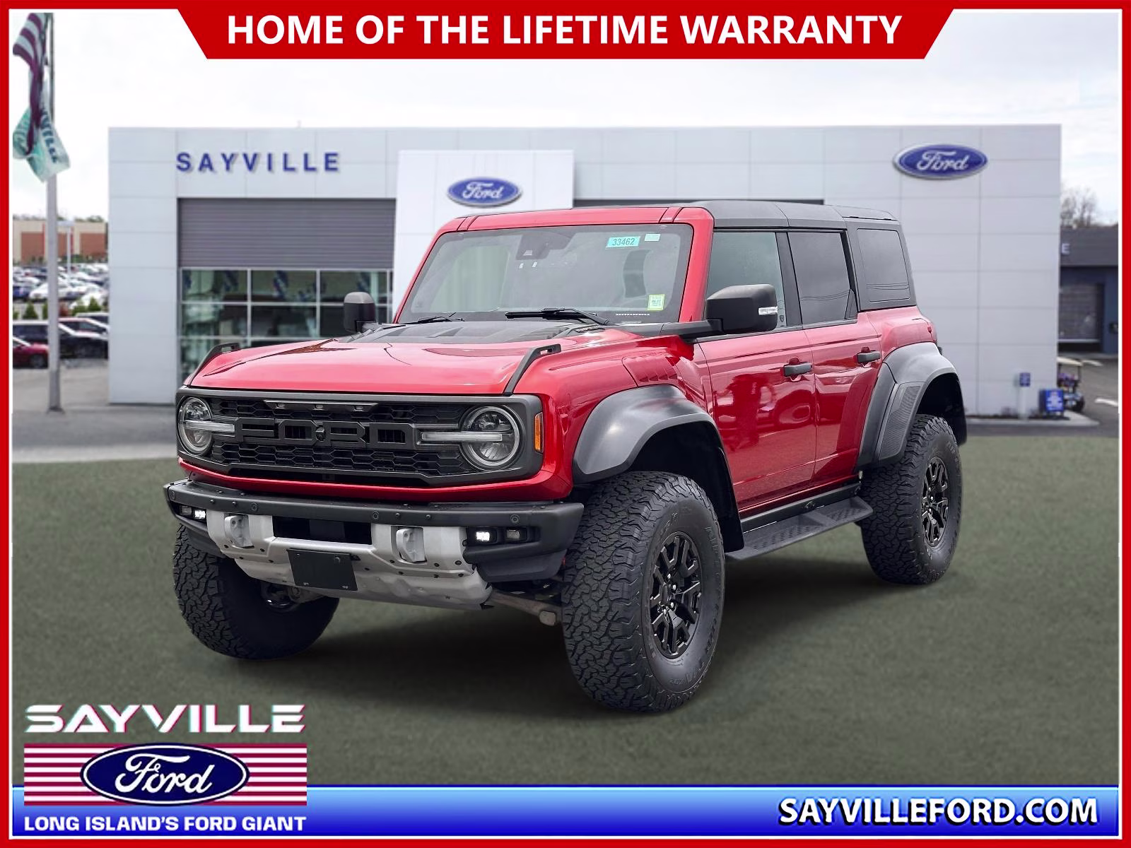 2023 Hot Pepper Red Metallic Tinted Clearcoat Ford Bronco Raptor 4 Door Advanced 4x4 4X4 SUV