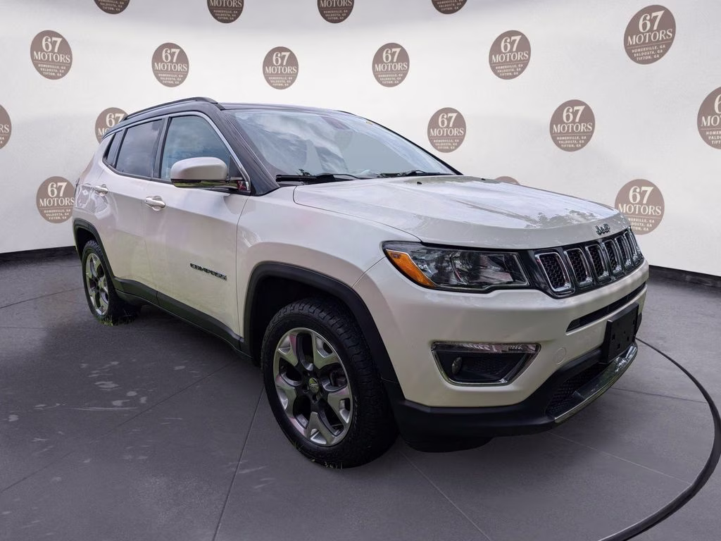 2019 Pearl White Tri-Coat Jeep Compass Limited 4X4 SUV