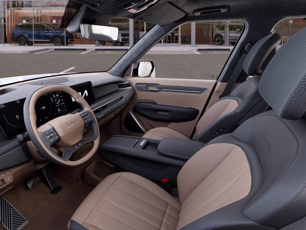 2026 Glacial White Pearl/Ebony Black Roof Kia EV9 GT-Line AWD SUV