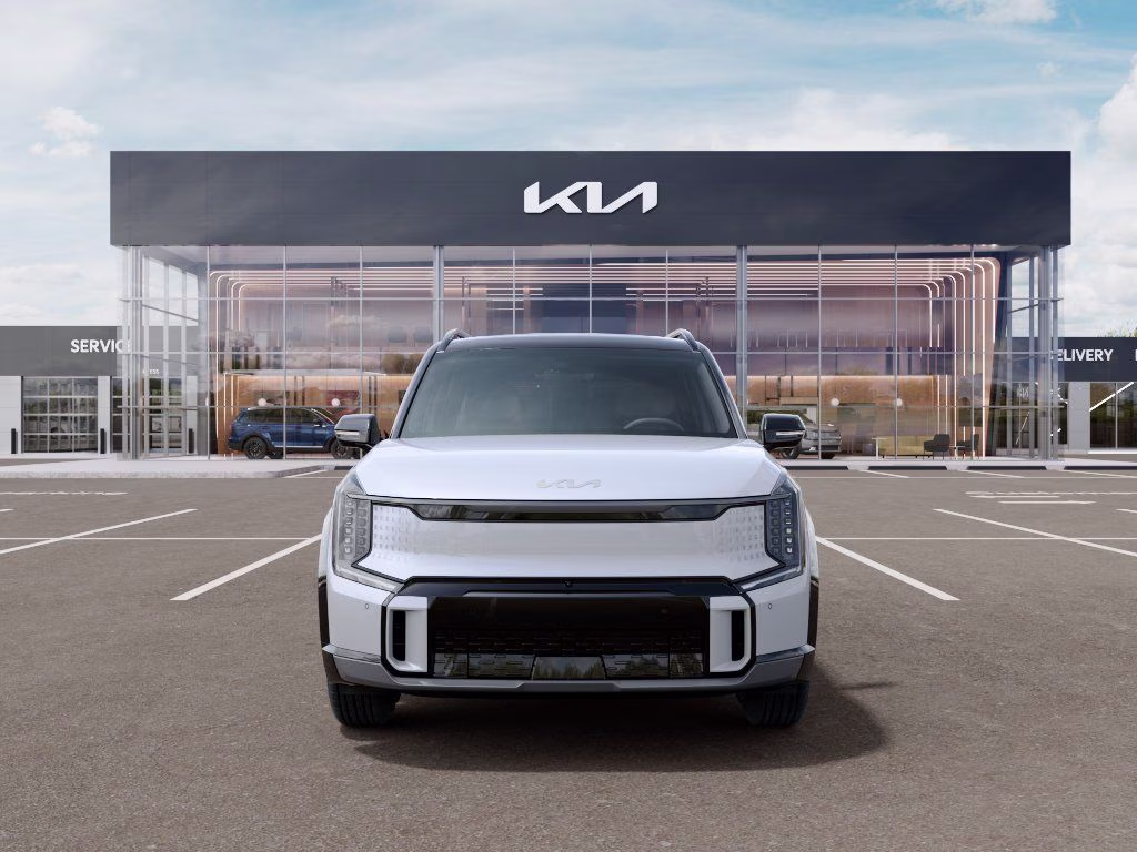 2026 Glacial White Pearl/Ebony Black Roof Kia EV9 GT-Line AWD SUV