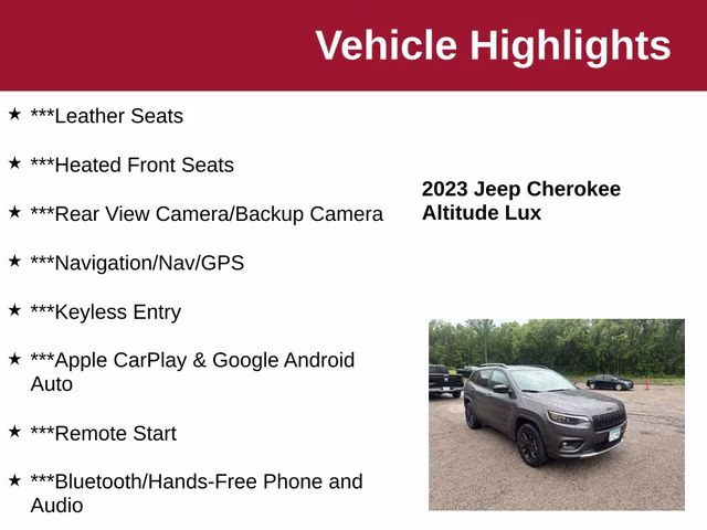 2023 Granite Crystal Metallic Clearcoat Jeep Cherokee Altitude 4X4 SUV