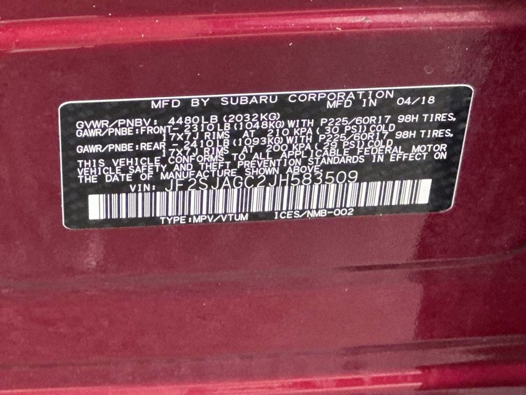 2018 Venetian Red Pearl Subaru Forester 2.5i Premium AWD SUV