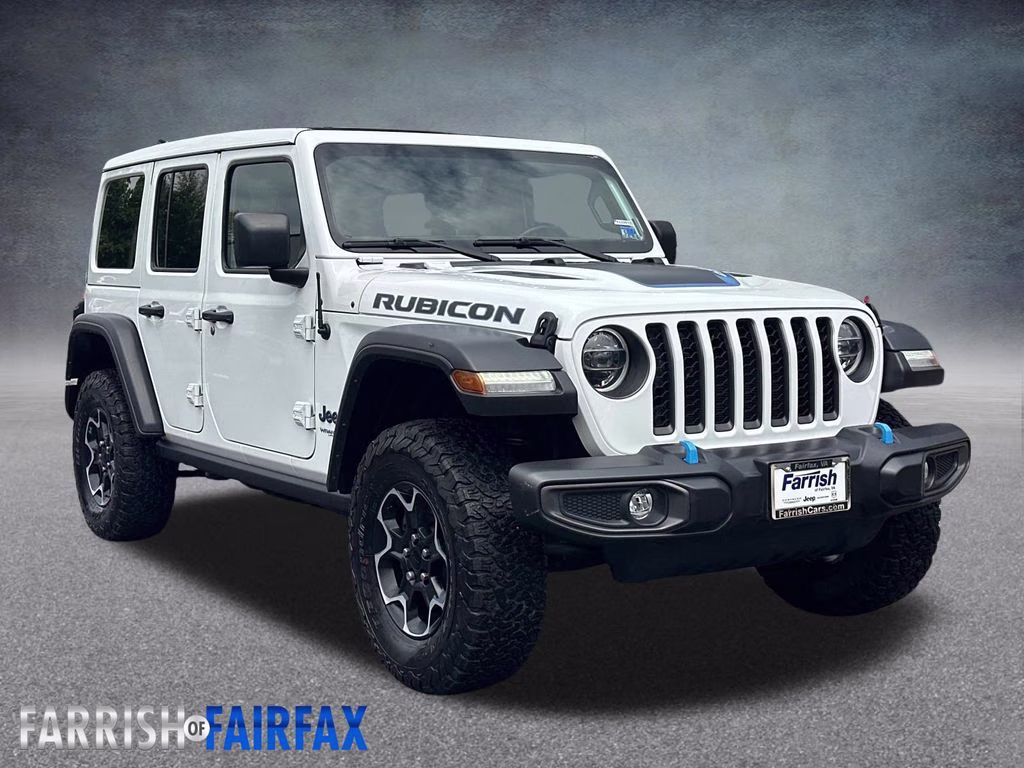 2022 Bright White Clearcoat Jeep Wrangler Unlimited Rubicon 4xe 4X4 SUV