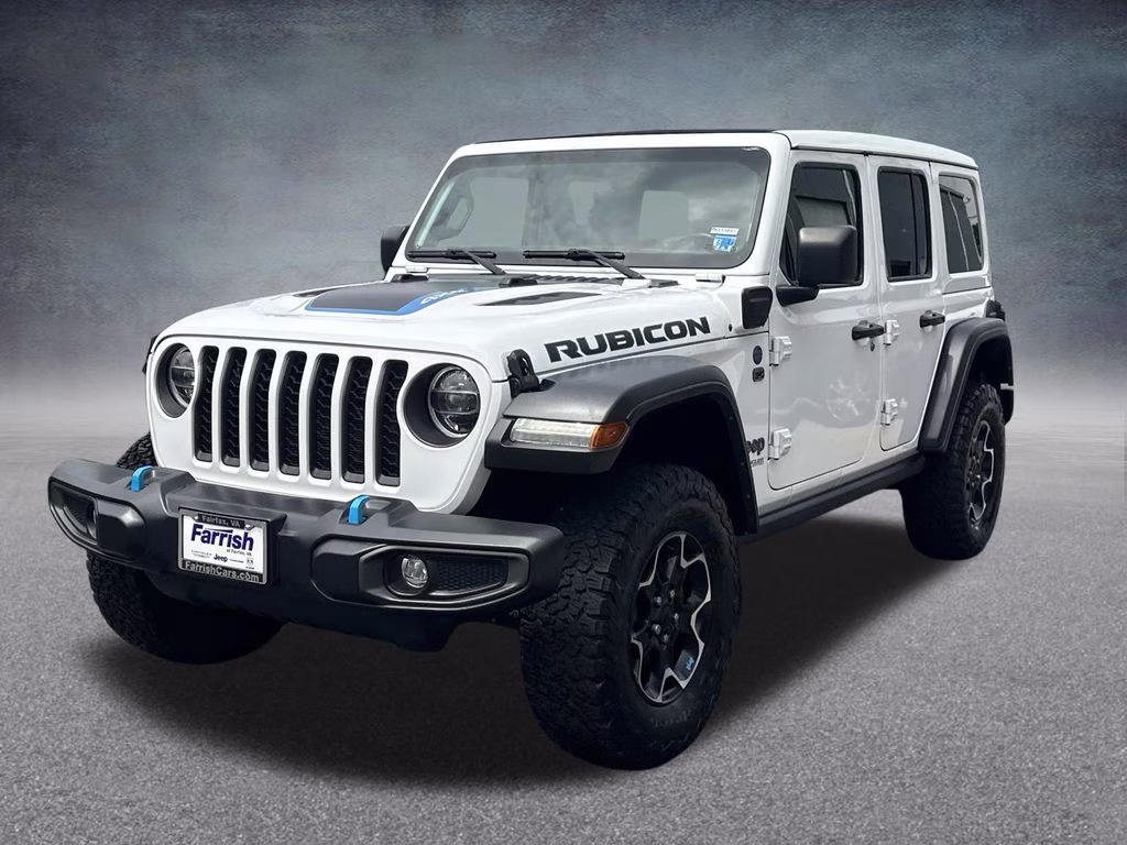2022 Bright White Clearcoat Jeep Wrangler Unlimited Rubicon 4xe 4X4 SUV