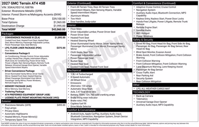 2027 Riverstone Metallic GMC Terrain AT4 AWD SUV
