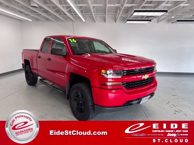 2016 Red Hot Chevrolet Silverado 1500 Custom 4X4 Truck