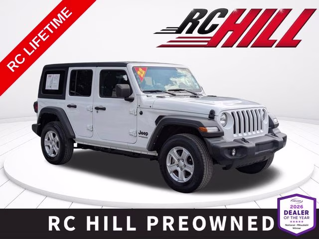 2022 Bright White Clearcoat Jeep Wrangler Unlimited Sport S 4X4 SUV