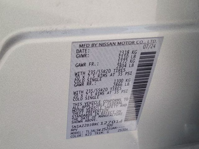 2024 Brilliant Silver Metallic Nissan Murano Platinum FWD SUV