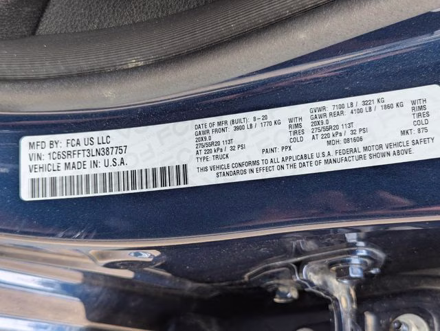2020 Patriot Blue Pearlcoat Ram 1500 Big Horn 4X4 Truck