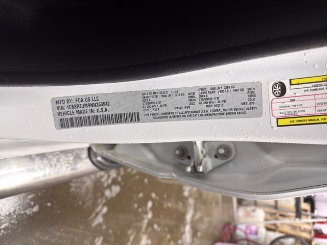 2022 Bright White Clearcoat Ram 1500 Laramie 4X4 Truck