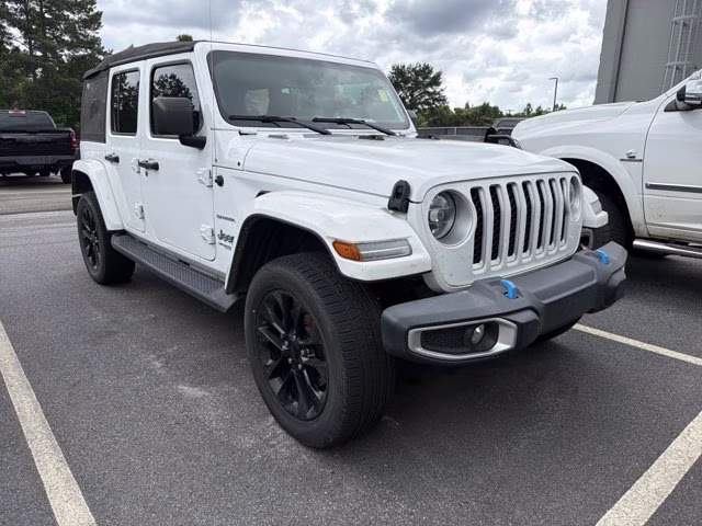 2022 Bright White Clearcoat Jeep Wrangler 4xe Unlimited Sahara 4X4 Convertible