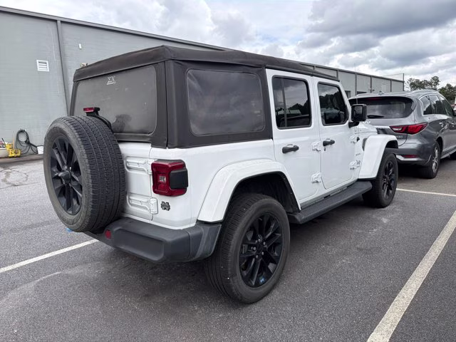 2022 Bright White Clearcoat Jeep Wrangler 4xe Unlimited Sahara 4X4 Convertible