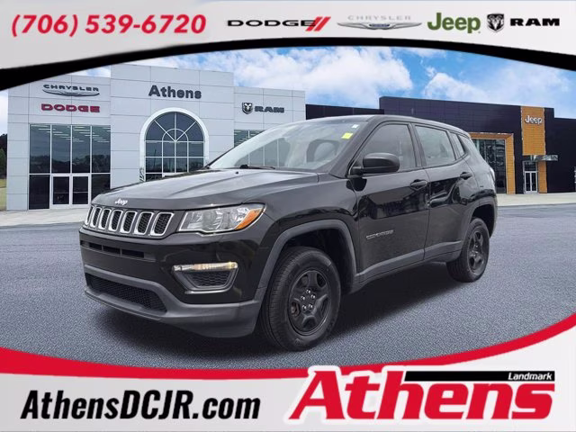 2021 Diamond Black Crystal Pearlcoat Jeep Compass Sport 4X4 SUV