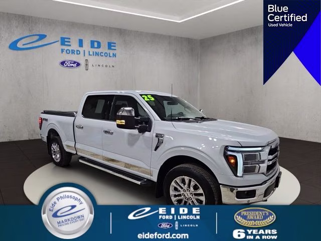 2025 Space White Metallic Ford F-150 Lariat 4X4 Truck