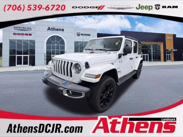 2022 Bright White Clearcoat Jeep Wrangler 4xe Unlimited Sahara 4X4 Convertible
