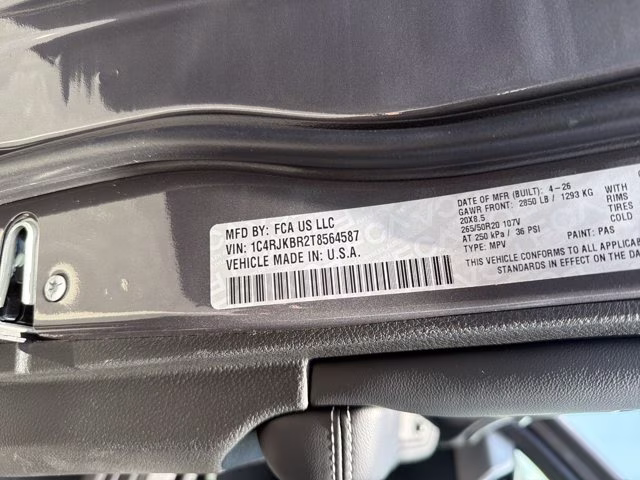 2026 Baltic Gray Metallic Clearcoat Jeep Grand Cherokee L Limited 4X4 SUV