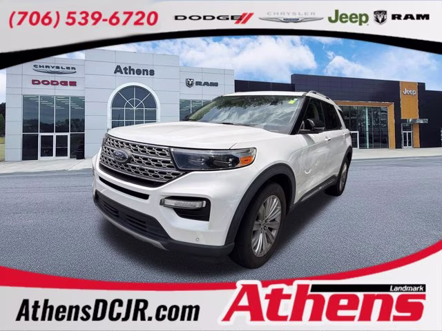 2021 White Metallic Ford Explorer Limited RWD SUV