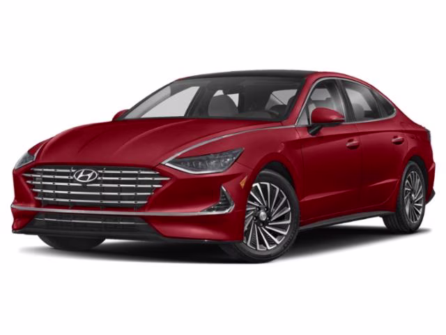 2021 Calypso Red Hyundai Sonata Hybrid Limited FWD Sedan