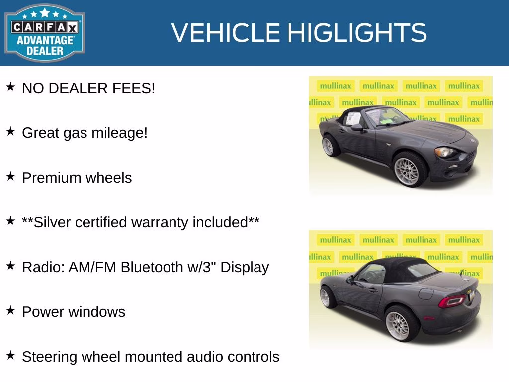 2018 Moda Gray Metallic FIAT 124 Spider Classica RWD Convertible