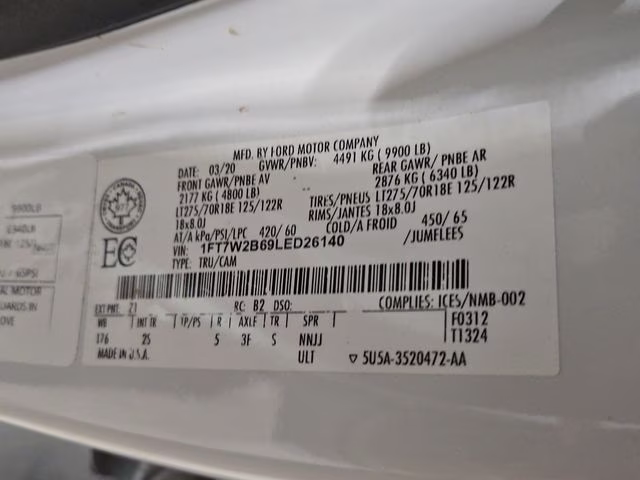 2020 Oxford White Ford Super Duty F-250 SRW XLT 4X4 Truck