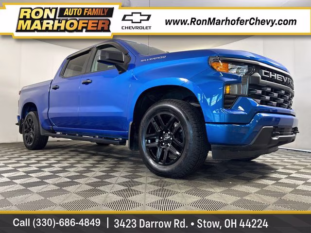 2024 Blue Chevrolet Silverado 1500 Custom 4X4 Truck