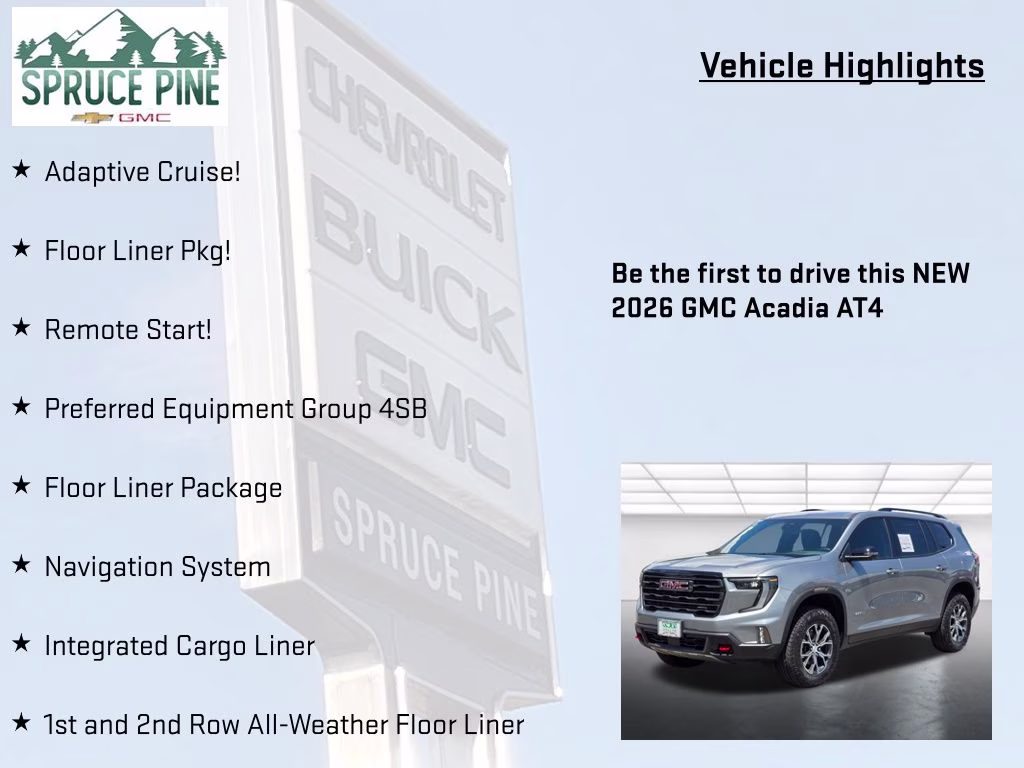 2026 Sterling Metallic GMC Acadia AT4 AWD SUV