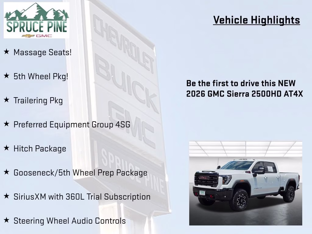 2026 Summit White GMC Sierra 2500HD AT4X 4X4 Truck