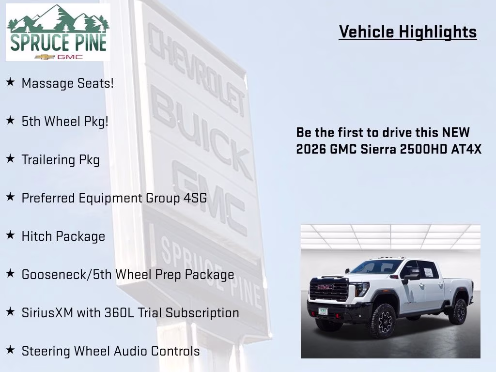 2026 Summit White GMC Sierra 2500HD AT4X 4X4 Truck