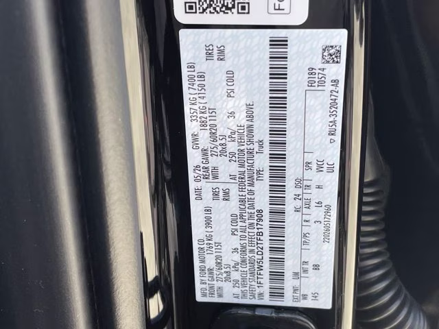 2026 Agate Black Metallic Ford F-150 Lariat 4X4 Truck