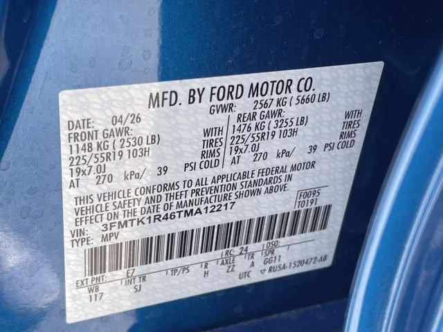 2026 Velocity Blue Metallic Ford Mustang Mach-E Select RWD SUV