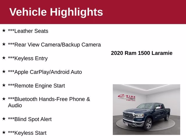 2020 Patriot Blue Pearlcoat Ram 1500 Laramie 4X4 Truck
