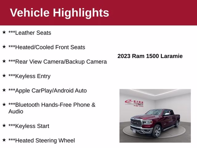 2023 Delmonico Red Pearlcoat Ram 1500 Laramie 4X4 Truck