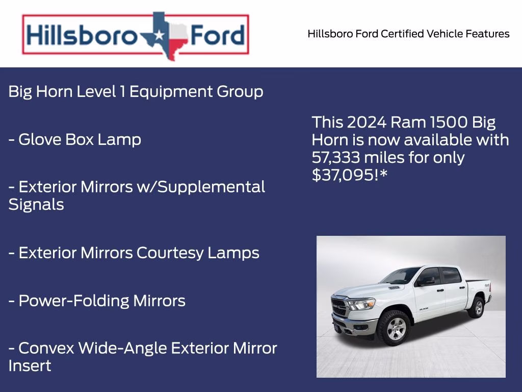 2024 Bright White Clearcoat Ram 1500 Big Horn/Lone Star 4X4 Truck