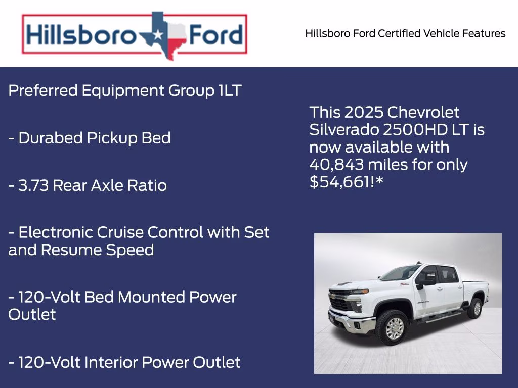 2025 Summit White Chevrolet Silverado 2500HD LT 4X4 Truck