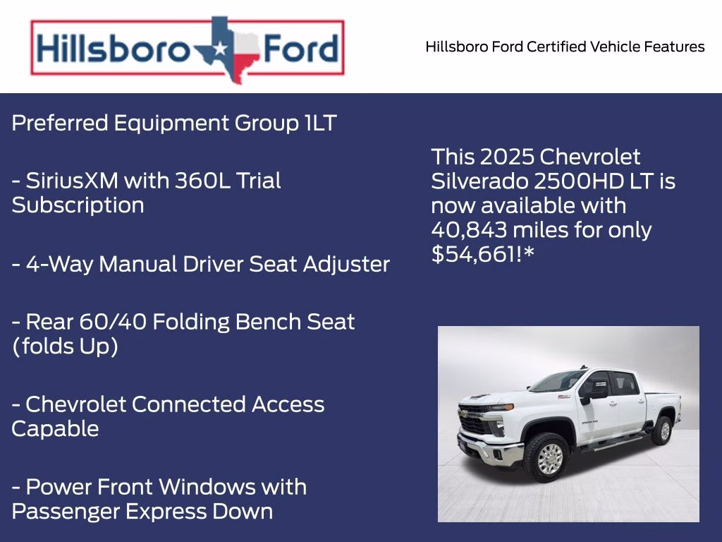 2025 Summit White Chevrolet Silverado 2500HD LT 4X4 Truck
