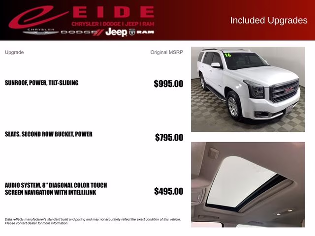 2016 Summit White GMC Yukon SLT 4X4 SUV