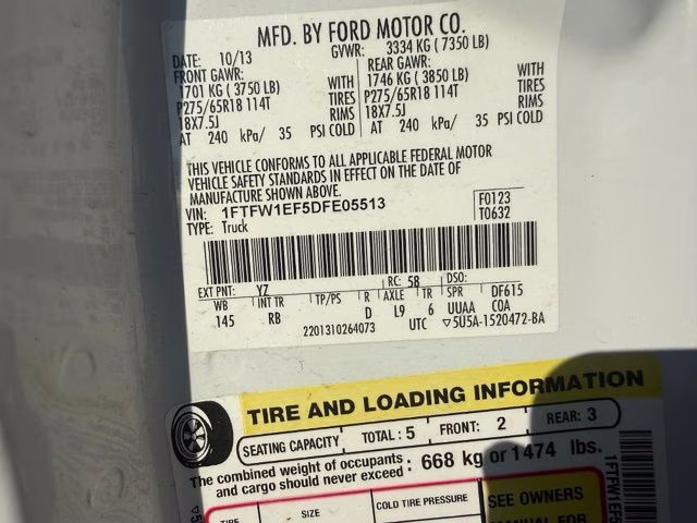 2013 Oxford White Ford F-150 FX4 4X4 Truck