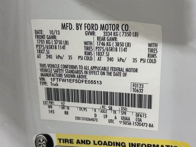2013 Oxford White Ford F-150 FX4 4X4 Truck