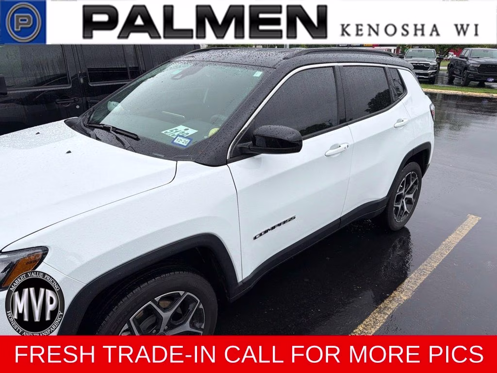 2025 Bright White Clearcoat Jeep Compass Limited 4X4 SUV
