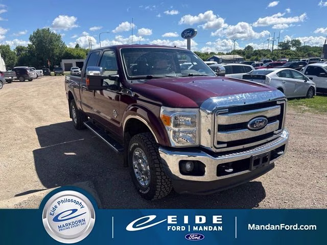 2012 Red Ford Super Duty F-250 SRW Lariat 4X4 Truck